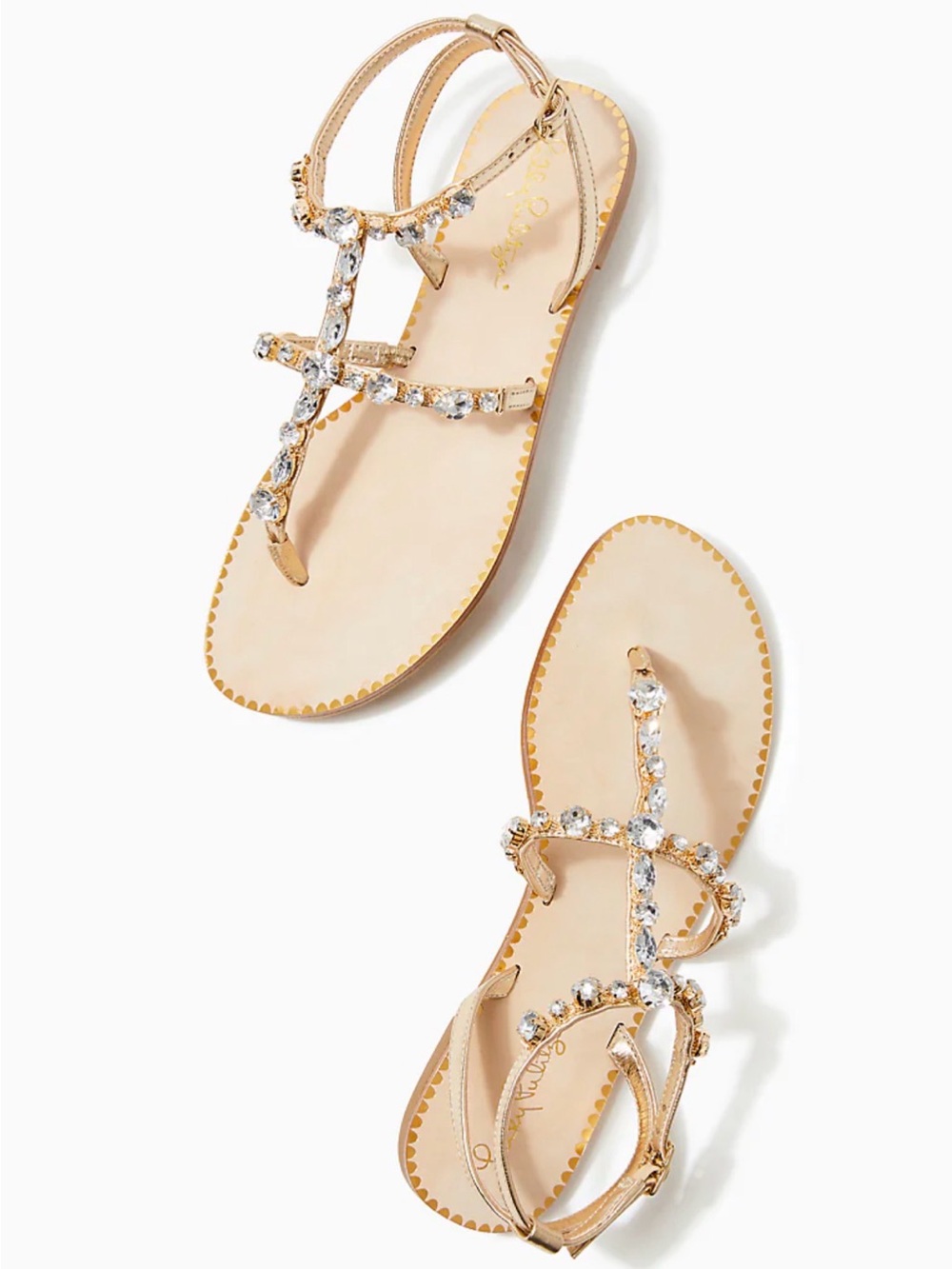 Lilly Pulitzer Abbi Sandal | Gold Metallic | Size 6